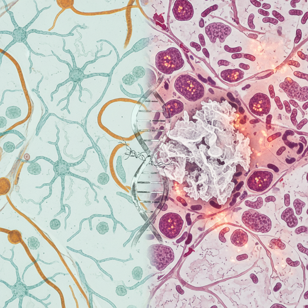 Mutações mais conhecidas do câncer podem alterar as células imunes do cérebro no Alzheimer — mas o efeito não parece ser sempre ruim